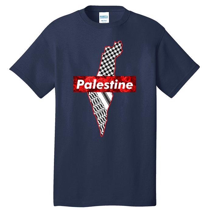 Palestine Free Palestine In Arabic Free Gaza Palestine Flag Vintage Tall T-Shirt