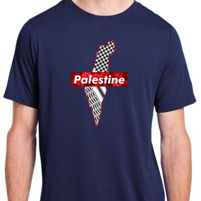 Palestine Free Palestine In Arabic Free Gaza Palestine Flag Vintage Adult ChromaSoft Performance T-Shirt