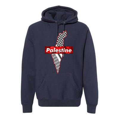 Palestine Free Palestine In Arabic Free Gaza Palestine Flag Vintage Premium Hoodie