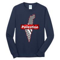 Palestine Free Palestine In Arabic Free Gaza Palestine Flag Vintage Tall Long Sleeve T-Shirt