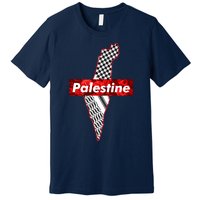 Palestine Free Palestine In Arabic Free Gaza Palestine Flag Vintage Premium T-Shirt