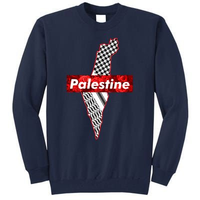 Palestine Free Palestine In Arabic Free Gaza Palestine Flag Vintage Tall Sweatshirt