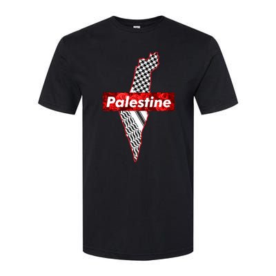 Palestine Free Palestine In Arabic Free Gaza Palestine Flag Vintage Softstyle CVC T-Shirt