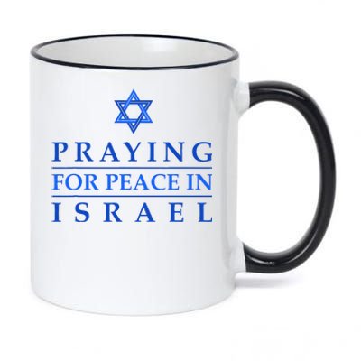 PRAYING FOR PEACE IN ISRAEL Star of David Blue 11oz Black Color Changing Mug