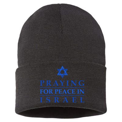 PRAYING FOR PEACE IN ISRAEL Star of David Blue Sustainable Knit Beanie