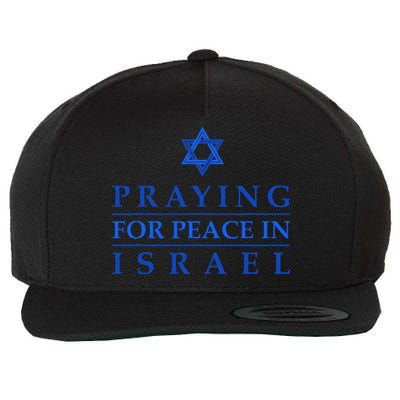 PRAYING FOR PEACE IN ISRAEL Star of David Blue Wool Snapback Cap