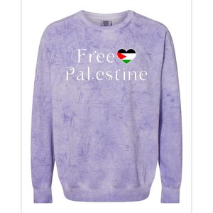 Palestine Free Palestine Free Gaza Heart Colorblast Crewneck Sweatshirt