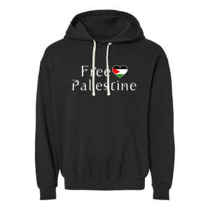 Palestine Free Palestine Free Gaza Heart Garment-Dyed Fleece Hoodie