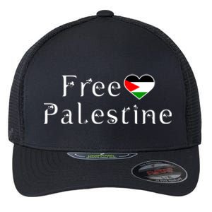 Palestine Free Palestine Free Gaza Heart Flexfit Unipanel Trucker Cap