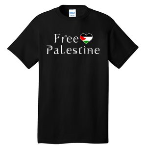 Palestine Free Palestine Free Gaza Heart Tall T-Shirt