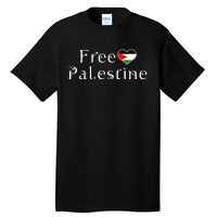 Palestine Free Palestine Free Gaza Heart Tall T-Shirt