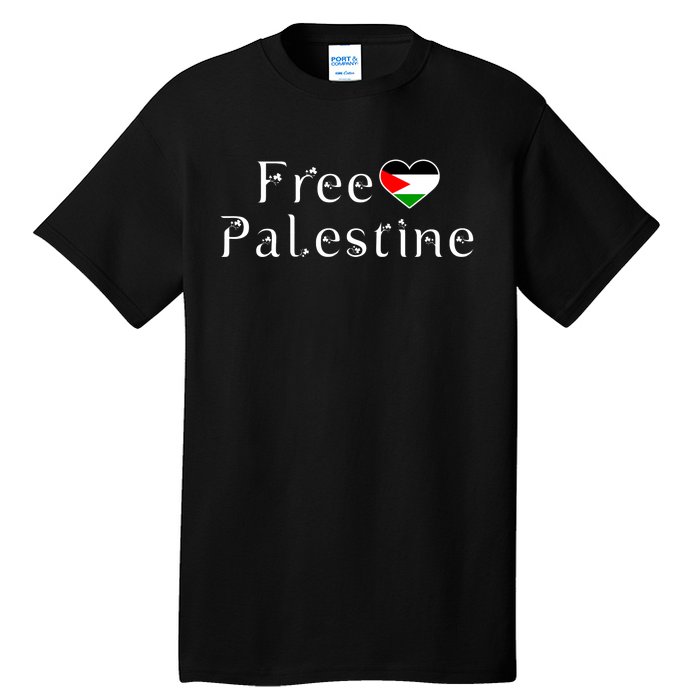 Palestine Free Palestine Free Gaza Heart Tall T-Shirt