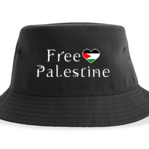 Palestine Free Palestine Free Gaza Heart Sustainable Bucket Hat