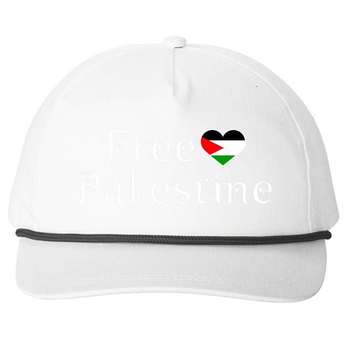 Palestine Free Palestine Free Gaza Heart Snapback Five-Panel Rope Hat