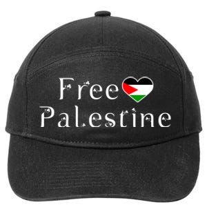 Palestine Free Palestine Free Gaza Heart 7-Panel Snapback Hat