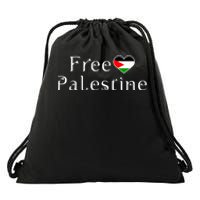 Palestine Free Palestine Free Gaza Heart Drawstring Bag