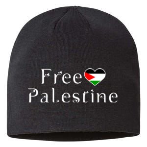 Palestine Free Palestine Free Gaza Heart Sustainable Beanie