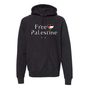 Palestine Free Palestine Free Gaza Heart Premium Hoodie