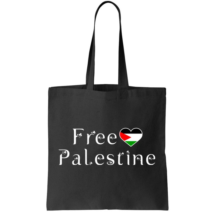 Palestine Free Palestine Free Gaza Heart Tote Bag