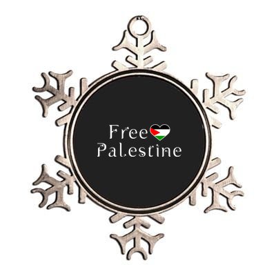 Palestine Free Palestine Free Gaza Heart Metallic Star Ornament