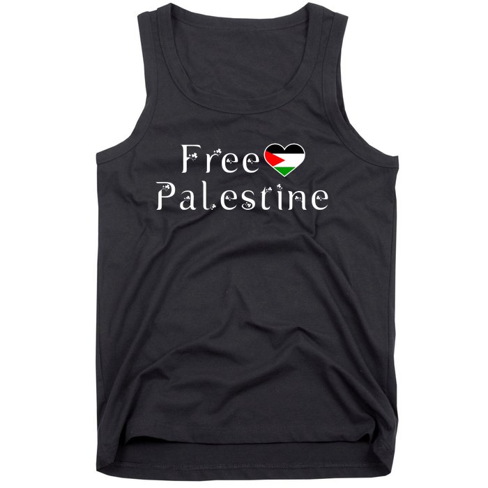 Palestine Free Palestine Free Gaza Heart Tank Top