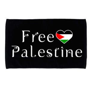 Palestine Free Palestine Free Gaza Heart Microfiber Hand Towel