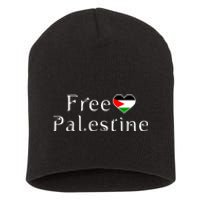 Palestine Free Palestine Free Gaza Heart Short Acrylic Beanie