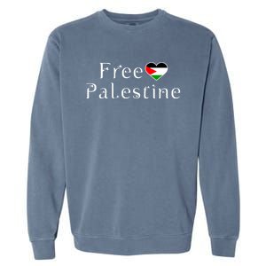 Palestine Free Palestine Free Gaza Heart Garment-Dyed Sweatshirt