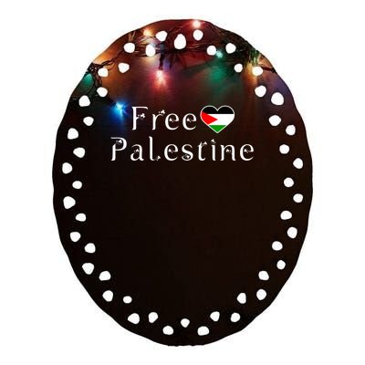 Palestine Free Palestine Free Gaza Heart Ceramic Oval Ornament