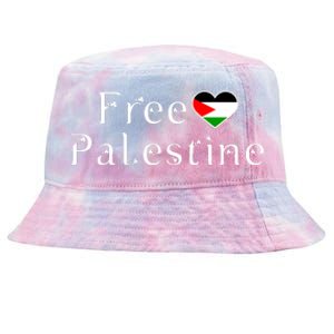 Palestine Free Palestine Free Gaza Heart Tie-Dyed Bucket Hat