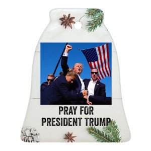 Pray For President Trump God Bless President Trump Ceramic Bell Ornament