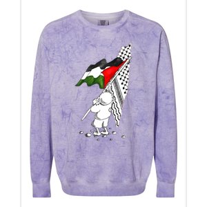 Palestine Free Palestine In Arabic Free Gaza Palestine Strong Colorblast Crewneck Sweatshirt