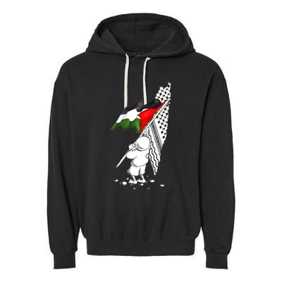 Palestine Free Palestine In Arabic Free Gaza Palestine Strong Garment-Dyed Fleece Hoodie