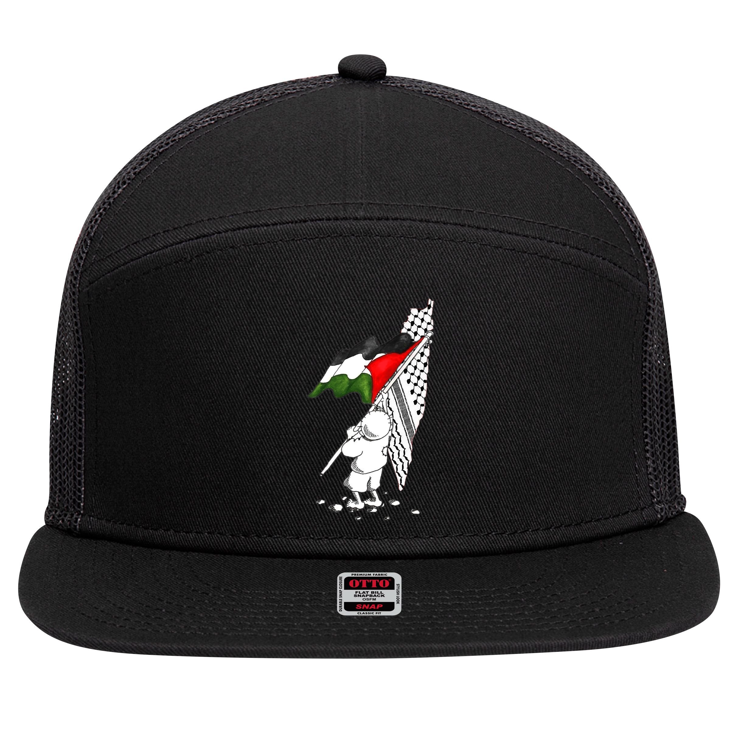 Palestine Free Palestine In Arabic Free Gaza Palestine Strong 7 Panel Mesh Trucker Snapback Hat