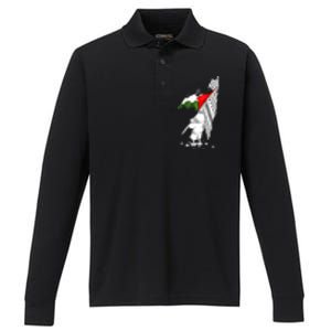 Palestine Free Palestine In Arabic Free Gaza Palestine Strong Performance Long Sleeve Polo