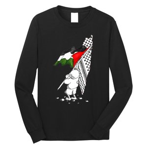 Palestine Free Palestine In Arabic Free Gaza Palestine Strong Long Sleeve Shirt