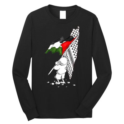 Palestine Free Palestine In Arabic Free Gaza Palestine Strong Long Sleeve Shirt