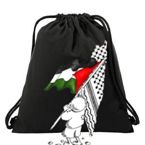 Palestine Free Palestine In Arabic Free Gaza Palestine Strong Drawstring Bag