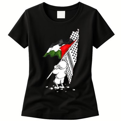 Palestine Free Palestine In Arabic Free Gaza Palestine Strong Womens T-Shirt