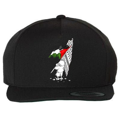 Palestine Free Palestine In Arabic Free Gaza Palestine Strong Wool Snapback Cap