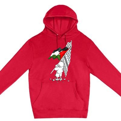 Palestine Free Palestine In Arabic Free Gaza Palestine Strong Premium Pullover Hoodie