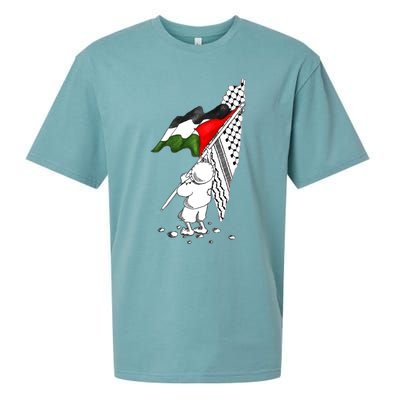 Palestine Free Palestine In Arabic Free Gaza Palestine Strong Sueded Cloud Jersey T-Shirt