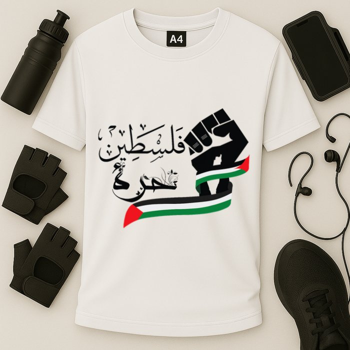 Palestine Free Palestine In Arabic Free Gaza Support Palestine Cooling Performance Crew T-Shirt