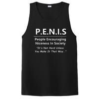 P.E.N.I.S. Funny People Niceness in Society Snarky Design PosiCharge Competitor Tank