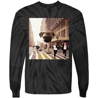 PUGZILLA Funny Pug For Dog Lovers To Halloween Tie-Dye Long Sleeve Shirt