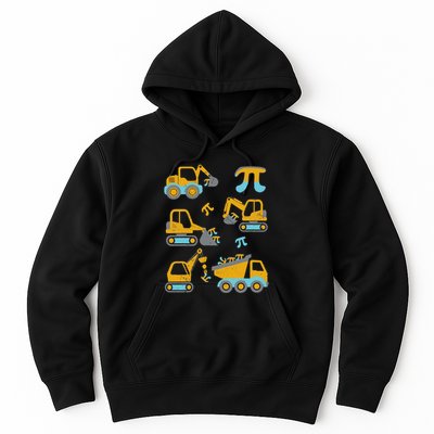 Pi Funny Pi Day 3.14 Construction Trucks Hoodie