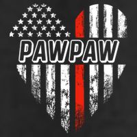 Proud Firefighter Pawpaw American Flag Heart Meaningful Gift 7 Panel Mesh Trucker Snapback Hat