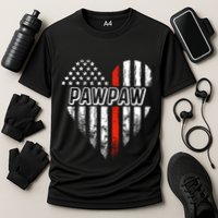 Proud Firefighter Pawpaw American Flag Heart Meaningful Gift Cooling Performance Crew T-Shirt