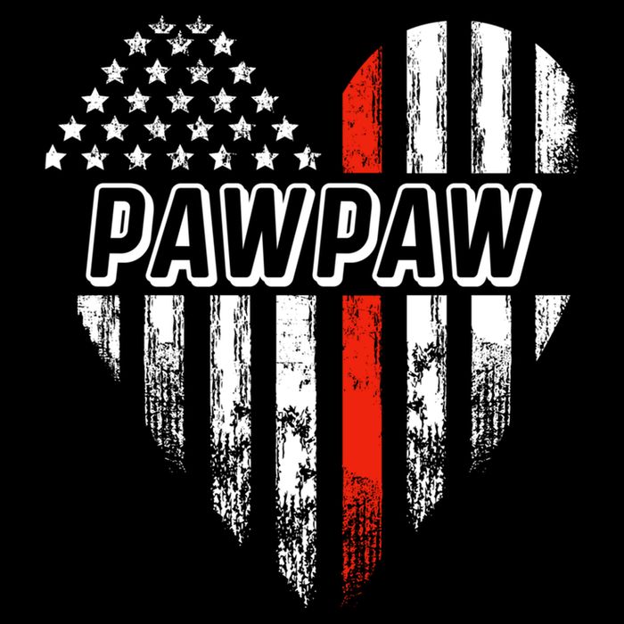 Proud Firefighter Pawpaw American Flag Heart Meaningful Gift 7-Panel Snapback Hat