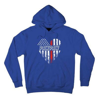 Proud Firefighter Pawpaw American Flag Heart Meaningful Gift Hoodie